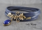 Preview: Leder Choker  - Frühlingstraum - Jewelry - Geschenk für Sie - Lapis Lazuli - Blau - Edelstein - Handmade
